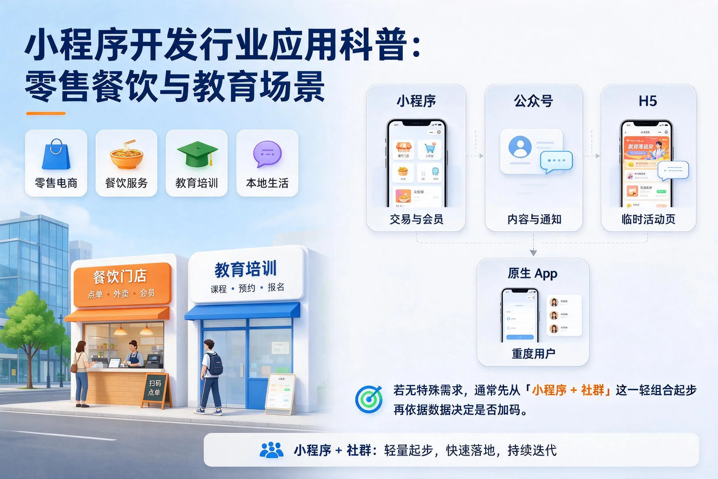 松原小程序开发行业应用科普：零售餐饮与教育场景