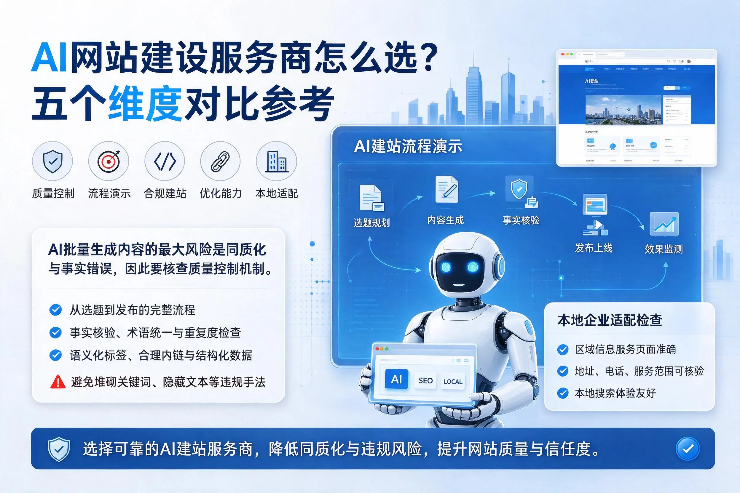 松原AI网站建设服务商怎么选?五个维度对比参考
