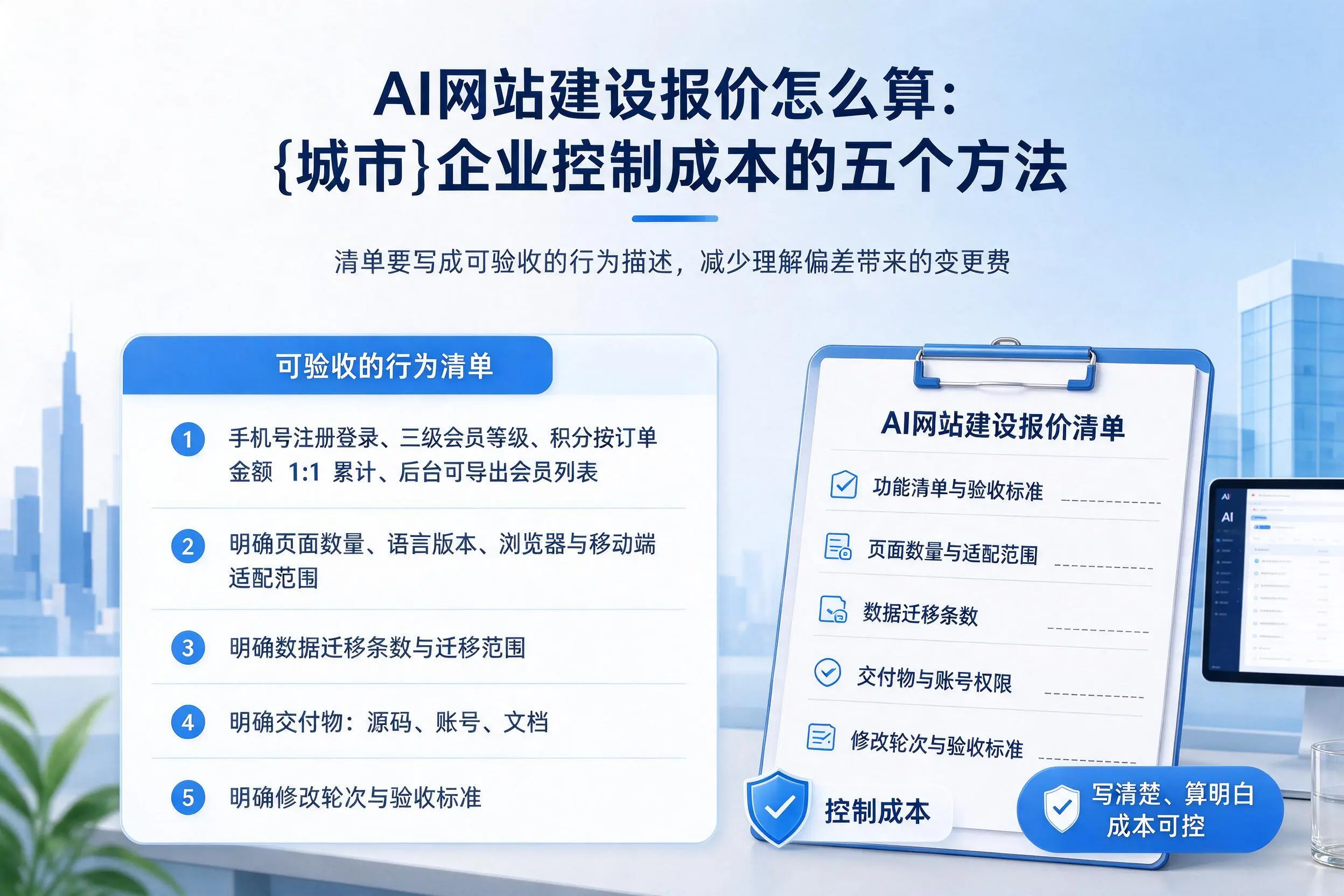 AI网站建设报价怎么算：松原企业控制成本的五个方法
